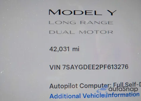 2023 Tesla Model Y Awd/Long Range Dual Motor All-Wheel Drive from USA, damaged, VIN 7SAYGDEE2PF613276